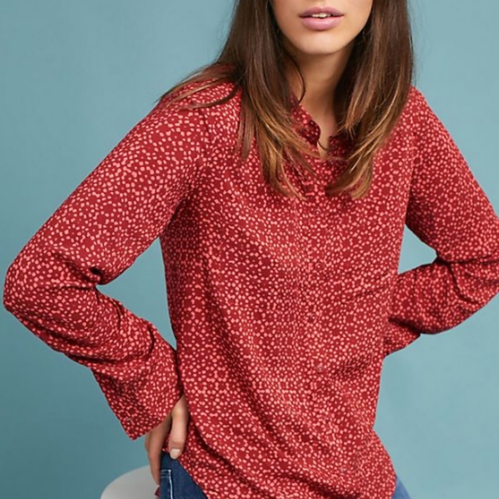 Anthropologie button down holding horses top